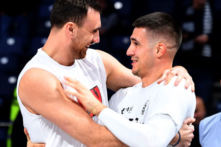 PARTIZAN VS OLIMPIJAKOS EVROLIGA NIKOLA MILUTINOV VANJA MARINKOVIĆ - foto: Miloš Vukadinović