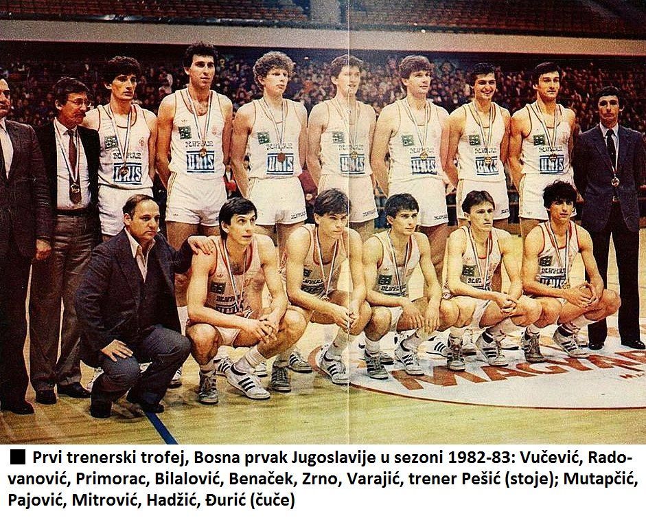 Izvor: Društvene mreže / Svetislav Kari Pešić KK Bosna prvak Jugoslavije 1982/93