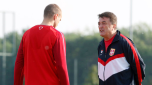 Radomir Antić jedini trener Reala, Barse i Atletika Madrida Izvor: FSS / Radomir Antić i Nemanja Vidić reprezentacije Srbije