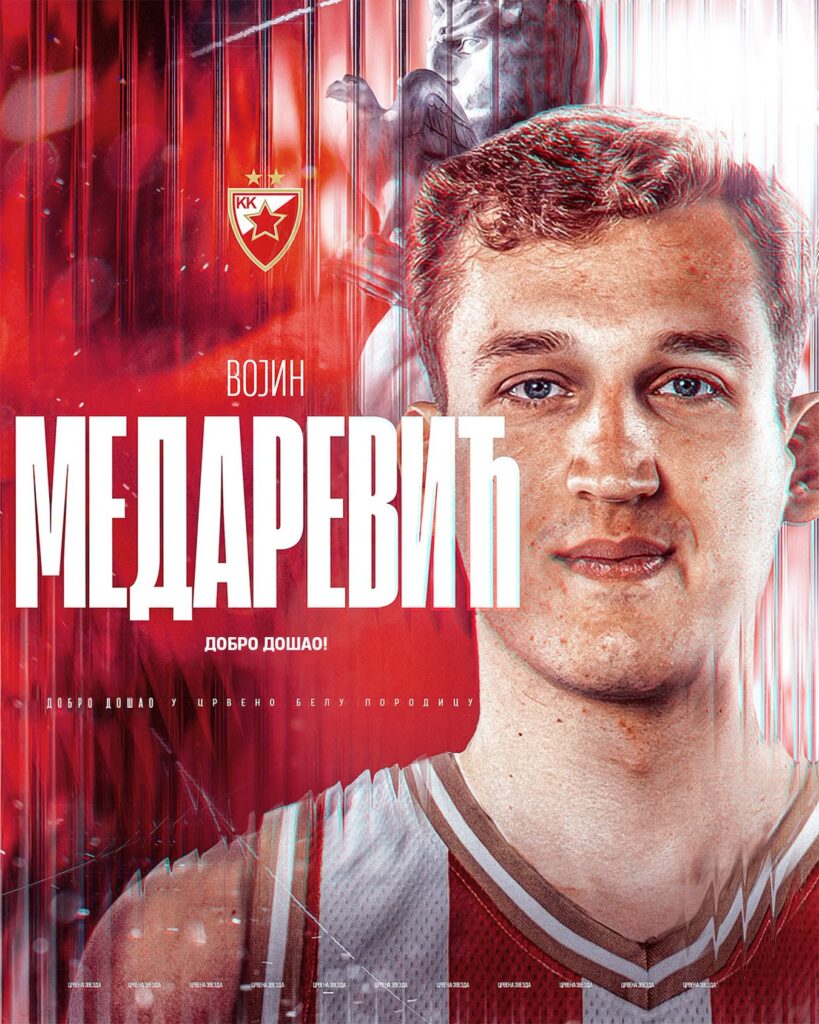 Izvor: KK Crvena zvezda / Pojačanja KK Crvene zvezde za sezonu 2026/27 / Vojin Medarević